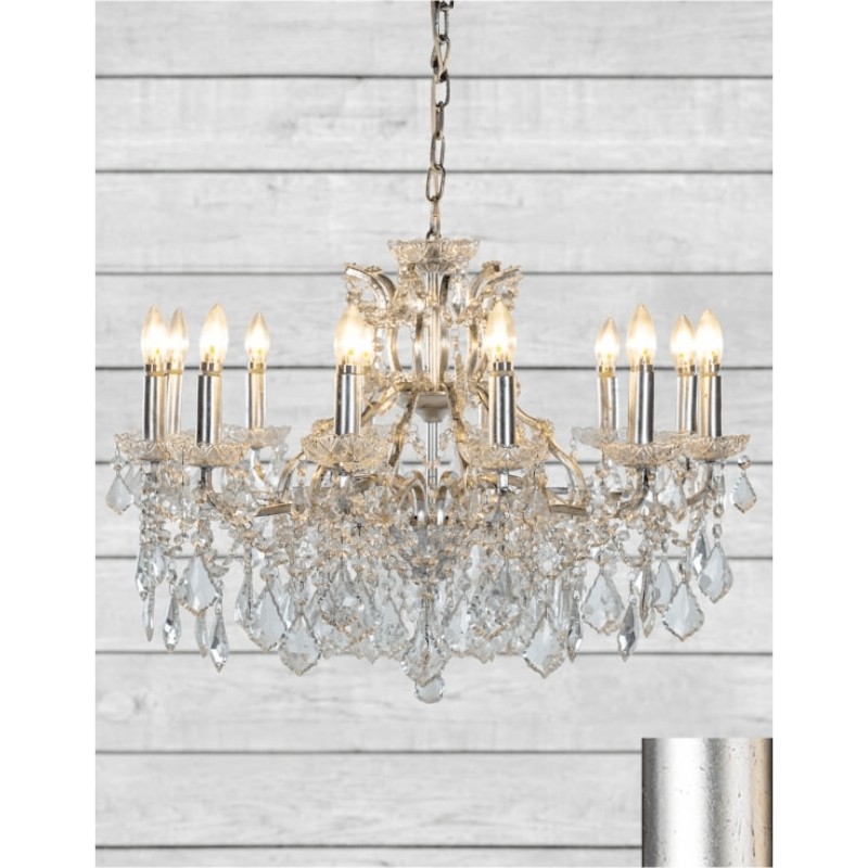 Silver leaf chandelier, detail view 4
