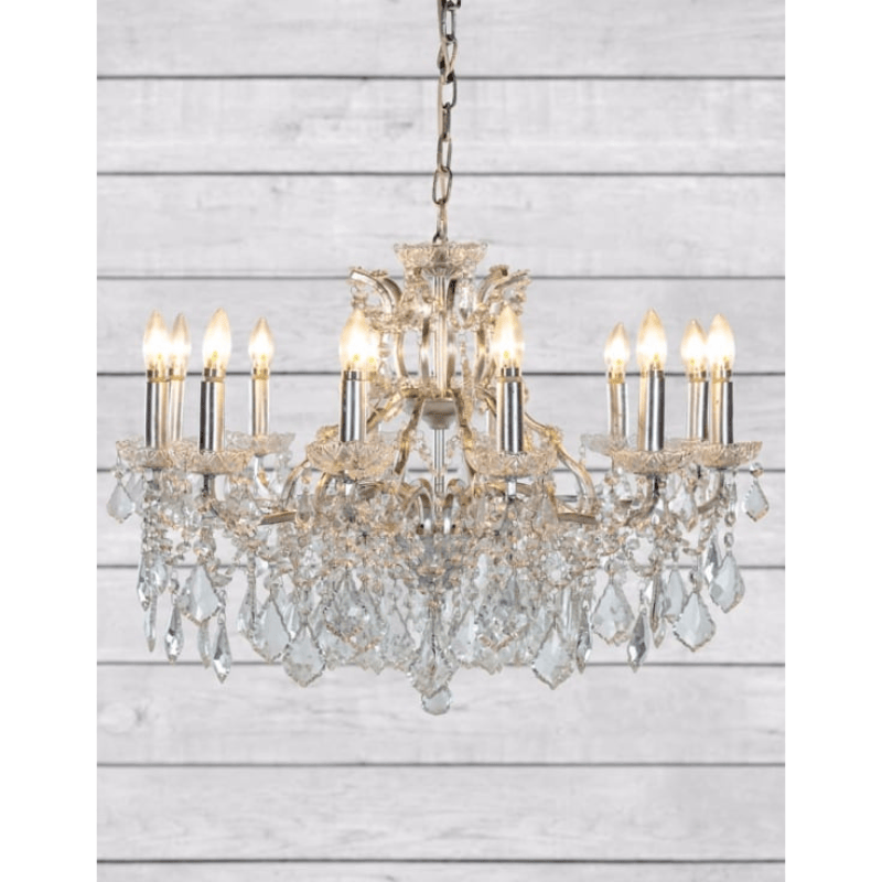 Silver leaf chandelier, detail view 5